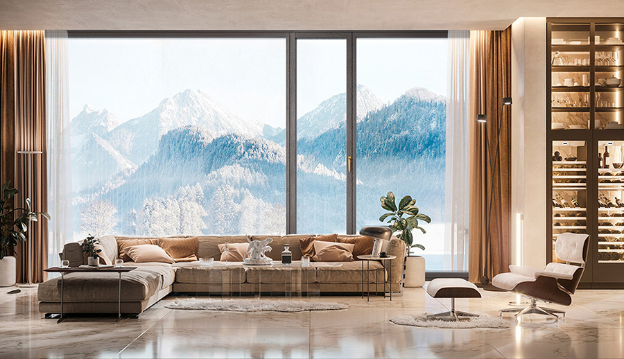 森鹰纤木系列铝包木窗