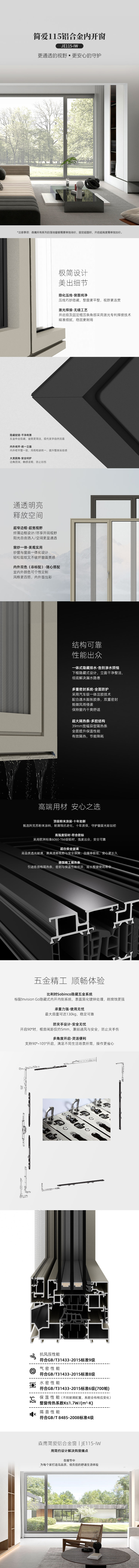 JE115 | 铝合金内开窗